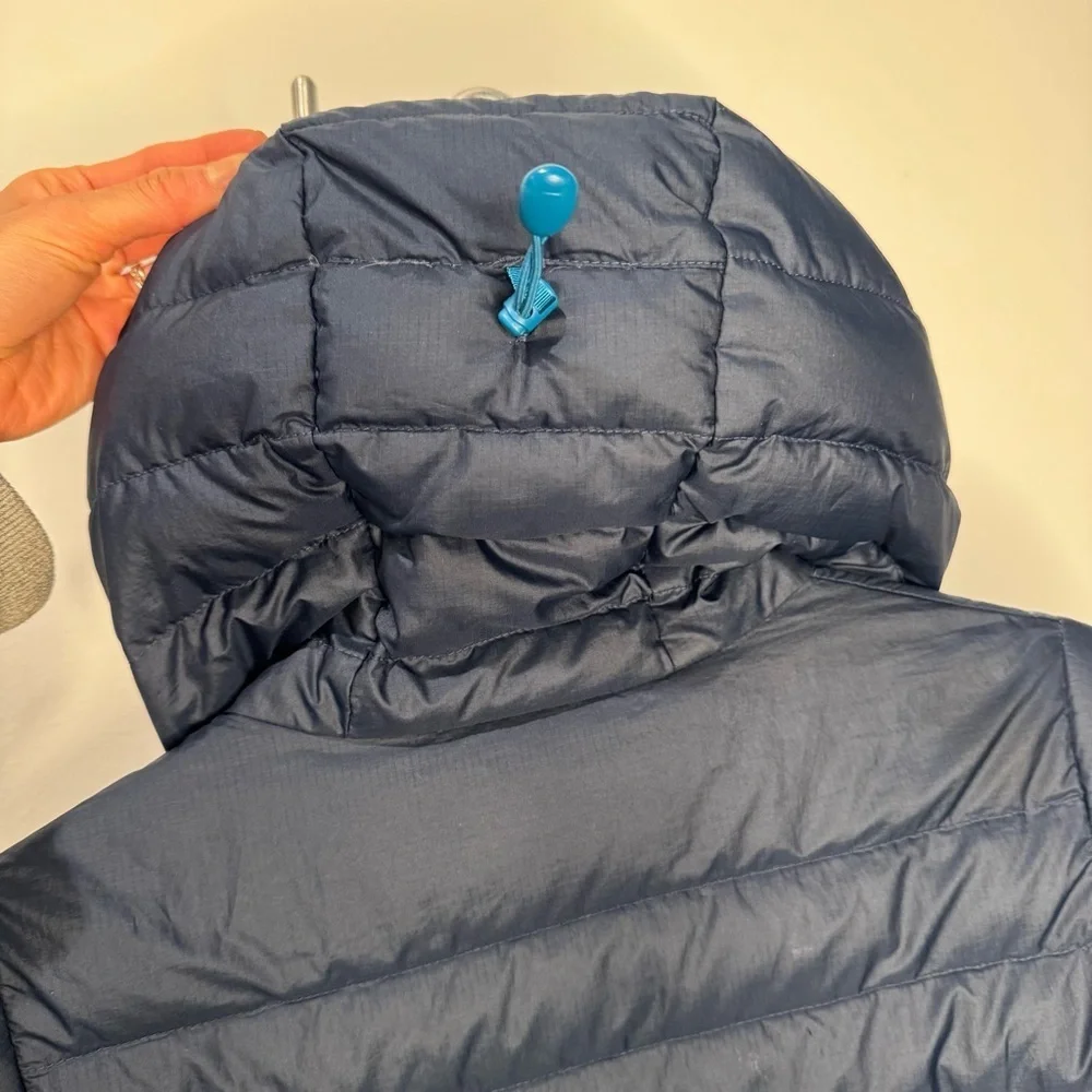 Patagonia Down Sweater Hoody Puffer Jacket Navy / Turquoise Blue Women’s XS - Picture 11 of 14